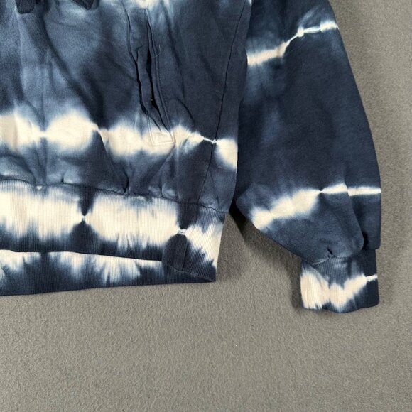 Young Fabulous Broke Medium Navy Tie Dye Draped Hoodie Sweater Long Sleeve - Picture 6 of 9